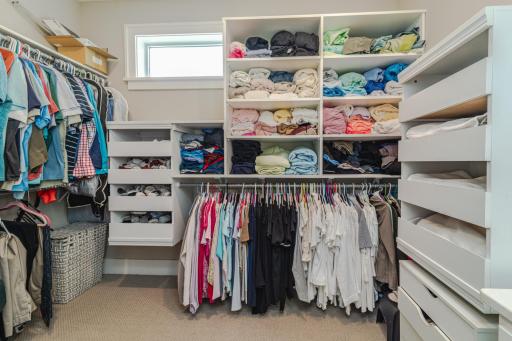 The closet has a window for natural light.