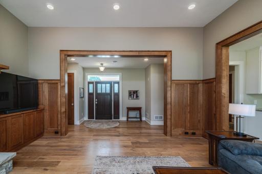 Paneling around the Great Room lends warmth to this space.