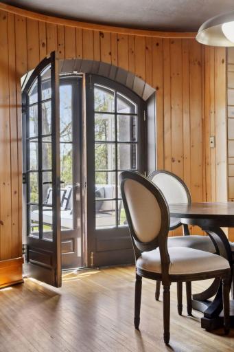 The lower level family room opens up to the back patio.