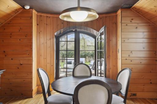 The lower level family room opens up to the back patio.