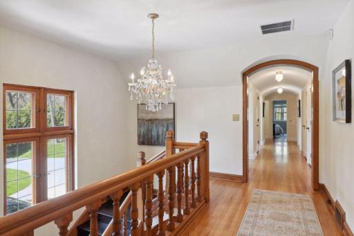 Views from the second level which has an open staircase to below.