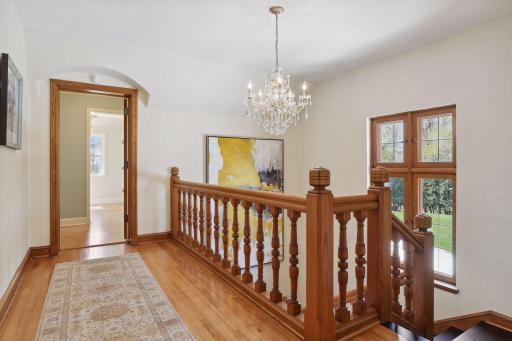 Views from the second level which has an open staircase to below.