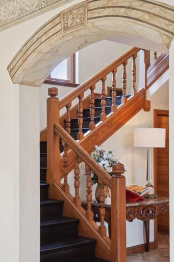 The main staircase leading us up to the second level of the home.
