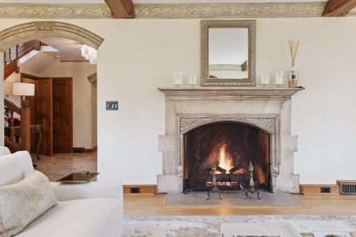 The main level living room with was beautifully decorated and comfortably designed to host a large number of guests.