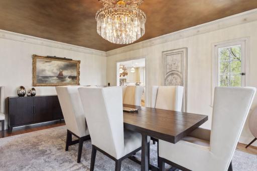 The formal dining room is perfectly situated near to the kitchen but close to entertaining spaces.