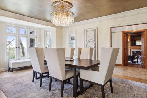 The formal dining room is perfectly situated near to the kitchen but close to entertaining spaces.