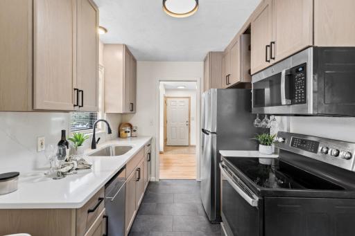 Updated cabinetry, fixtures, and finishes