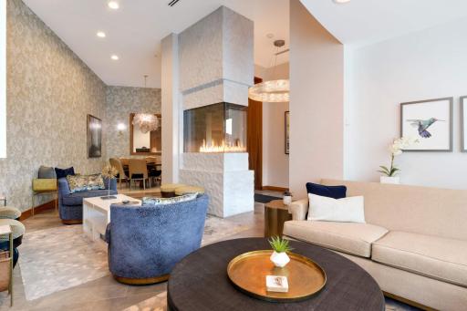 The residence private and secured lobby entrance