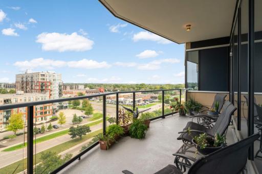 The huge terrace is accessed from 2 separate doorways
