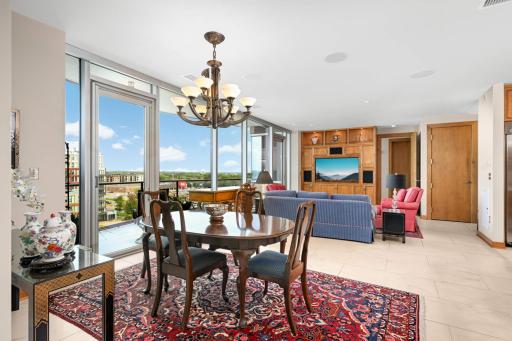The dining area of the great room is easily expandable