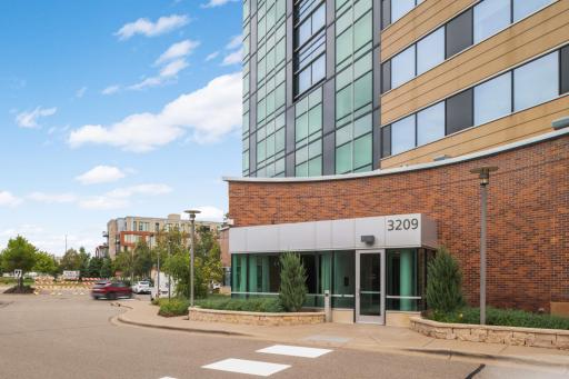 Secured private Condominium lobby entrance on the west side of the building