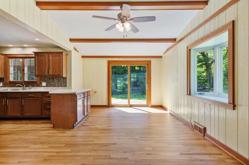 The massive kitchen and dining area is perfect for entertaining.