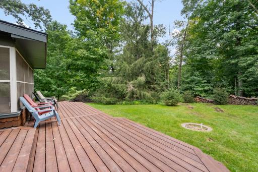 The back deck is the perfect place for coffee or cocktails!