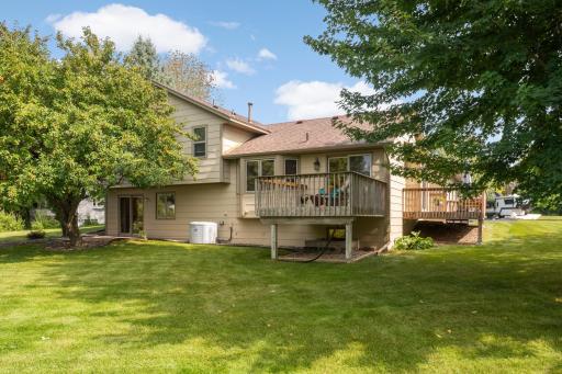 Back of the home with 2 decks