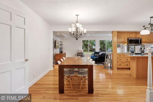 Large dining space open to kitchen and family room