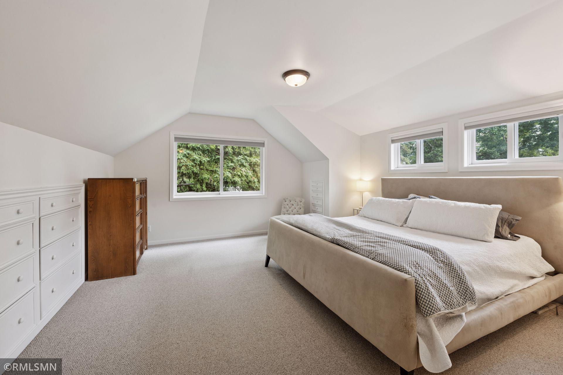 Spacious upstairs primary bedroom