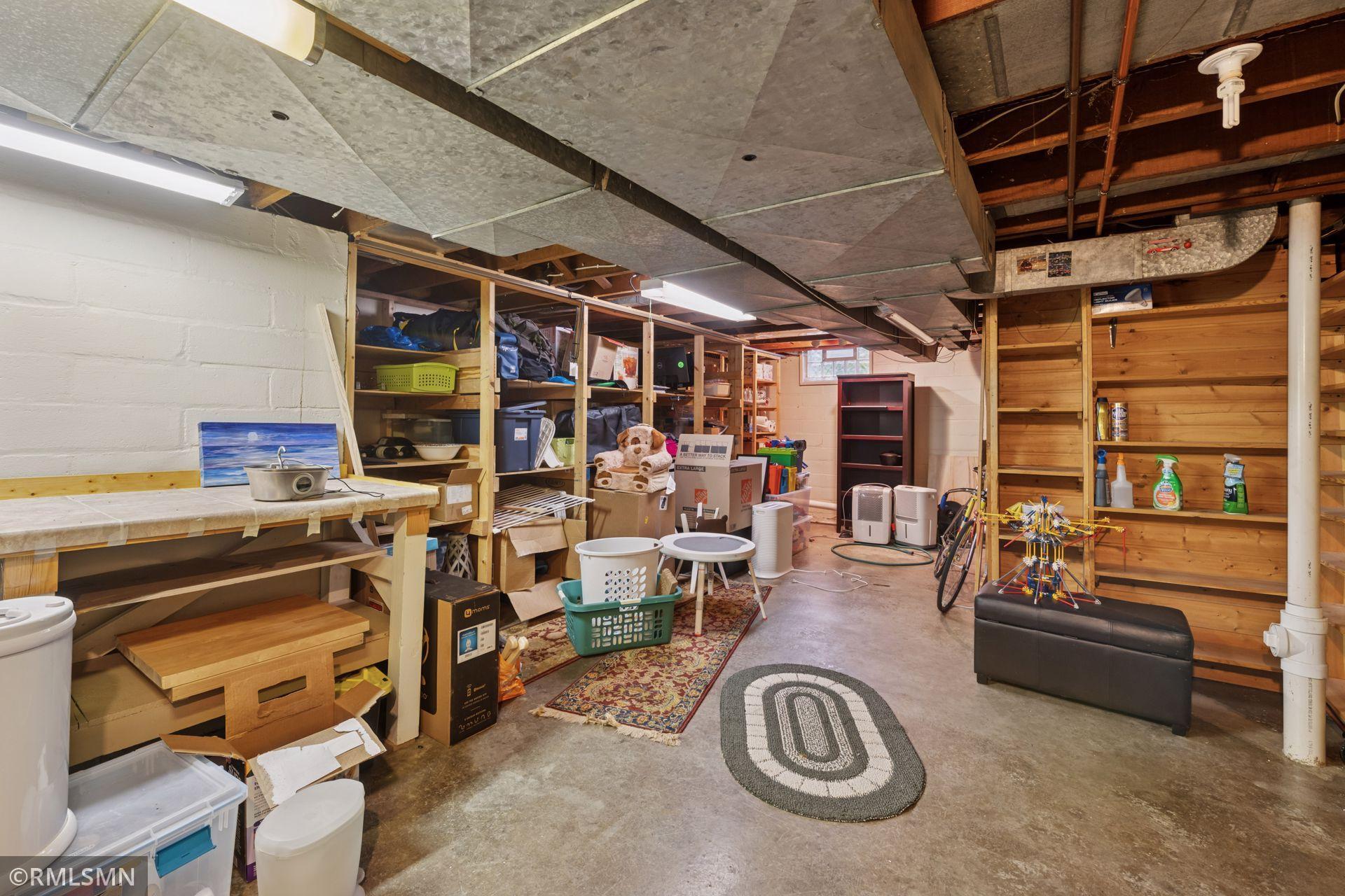 Plentiful storage in the lower level