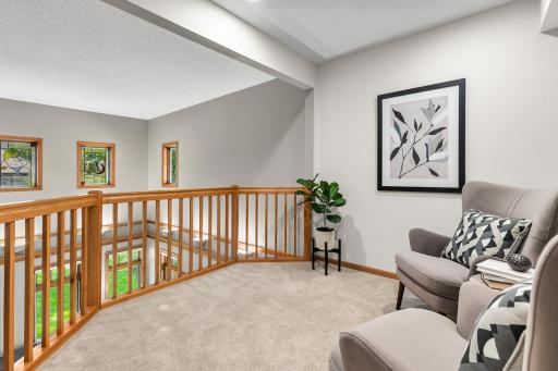 Upper Level Loft overlooks Living Room