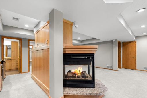 2- Sided Gas Fireplace in Lower Level