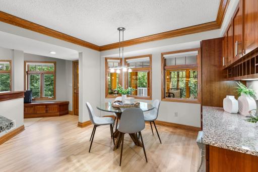 Informal Dining Area has a view of the 3-Season Porch