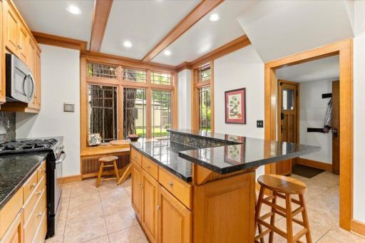 Large custom eat-in kitchen, just off the back entrance