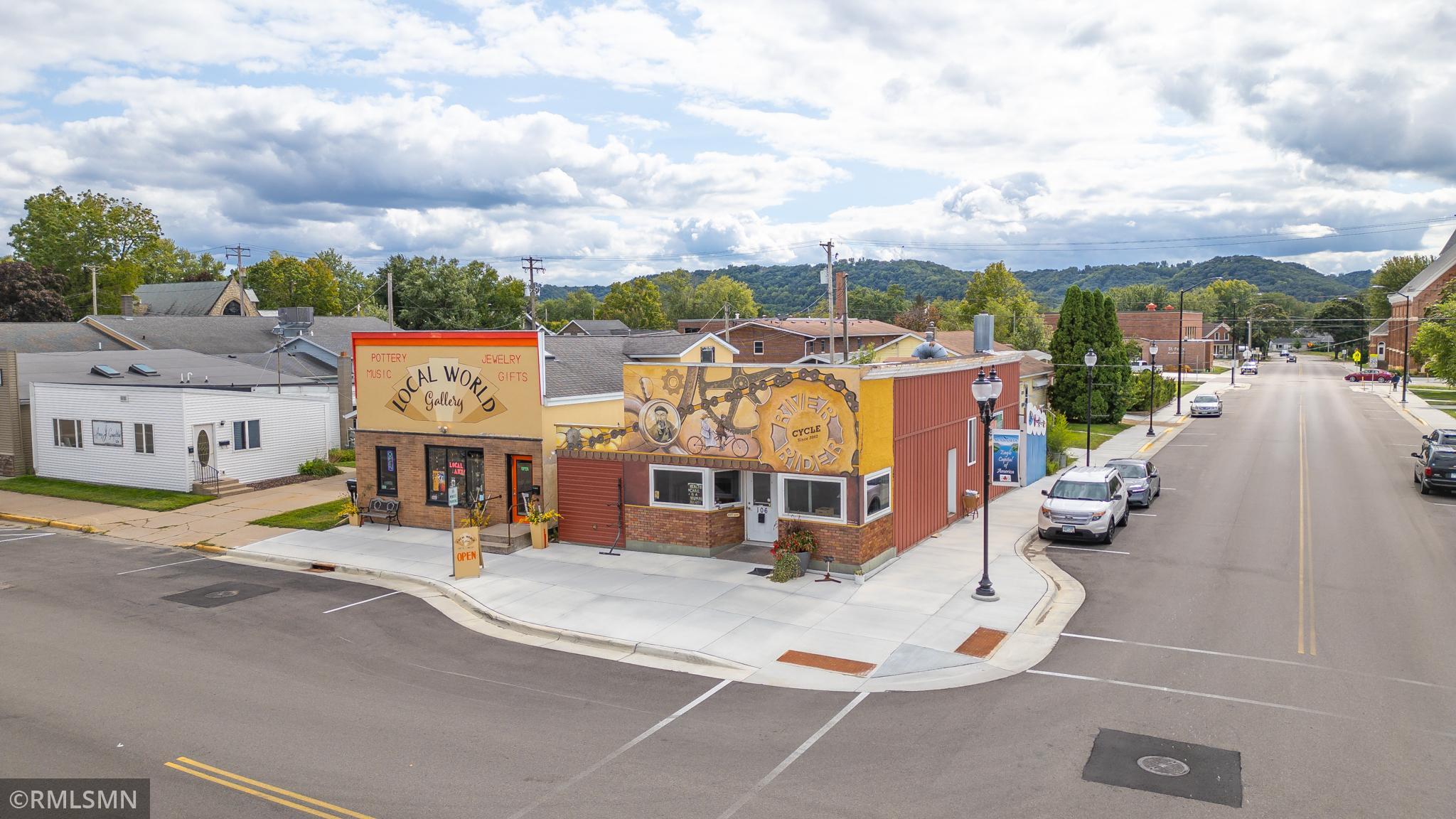 This is the building with the bike mural on the corner