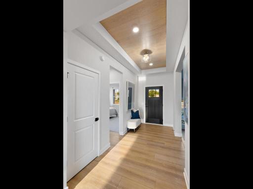 Welcoming front foyer with a beautiful inlay.