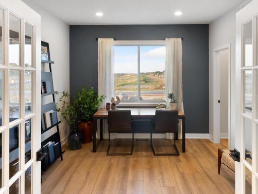 Flex room is staged as an office now, it does have a walk-in closet French doors and an egress window if you wanted another bedroom on the main level