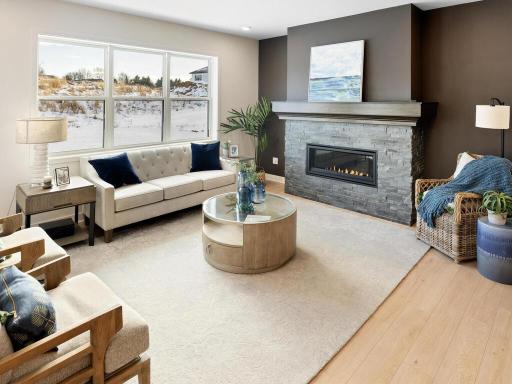 The rich colors in this home are as inviting as this fireplace