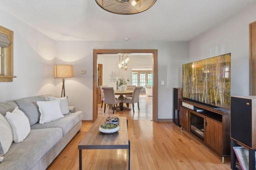 Family room with lots of space--and lots of windows.