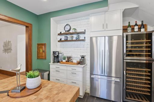Stainless appliance throughout--and a great spot for a coffee station.