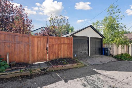 Two-car garage with plenty of space for larger vehicles.