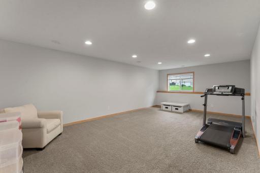 Lower level family room not virtually staged