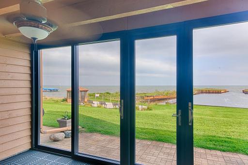 sunroom & patio walk-out to lake