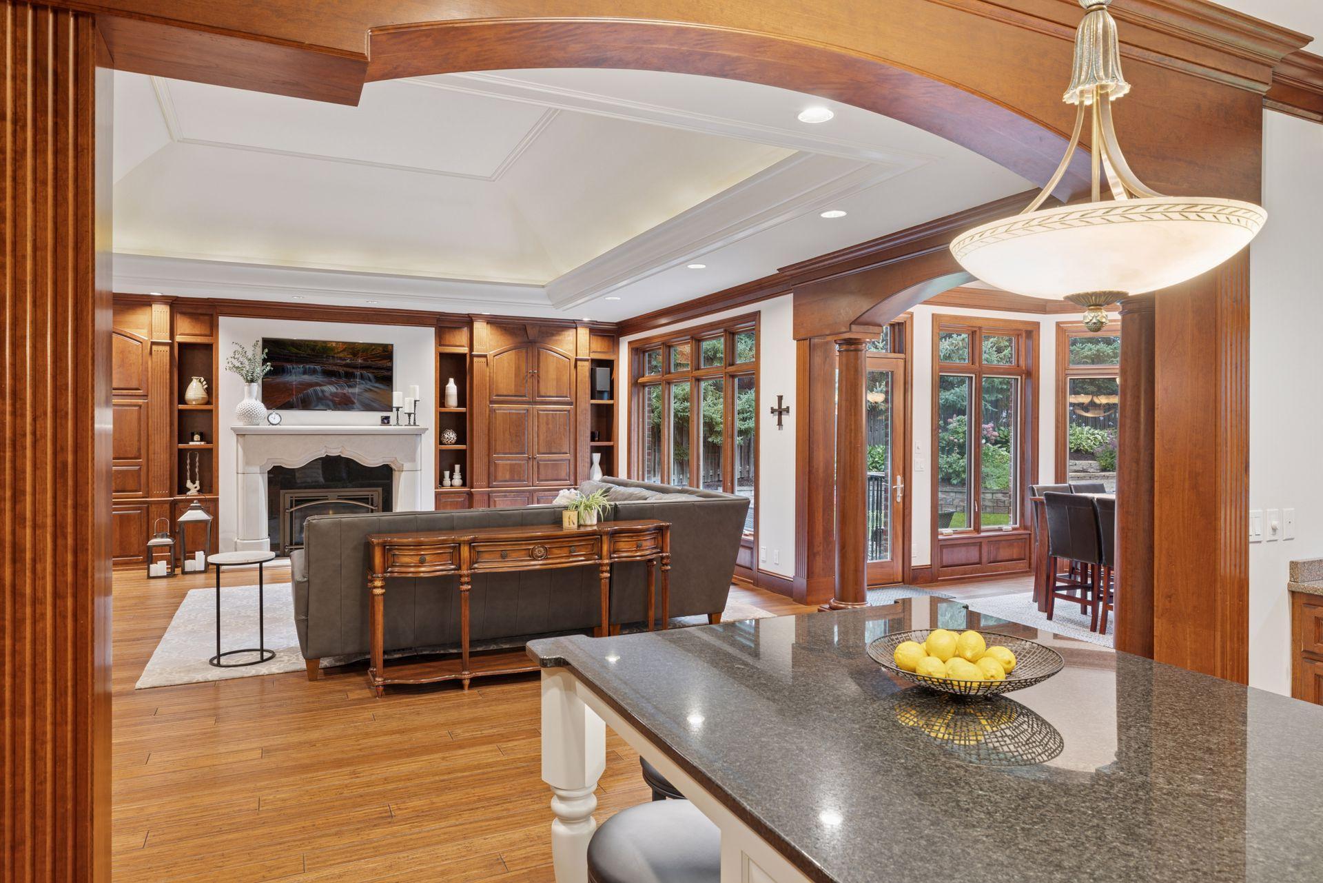 Kitchen looking into family room