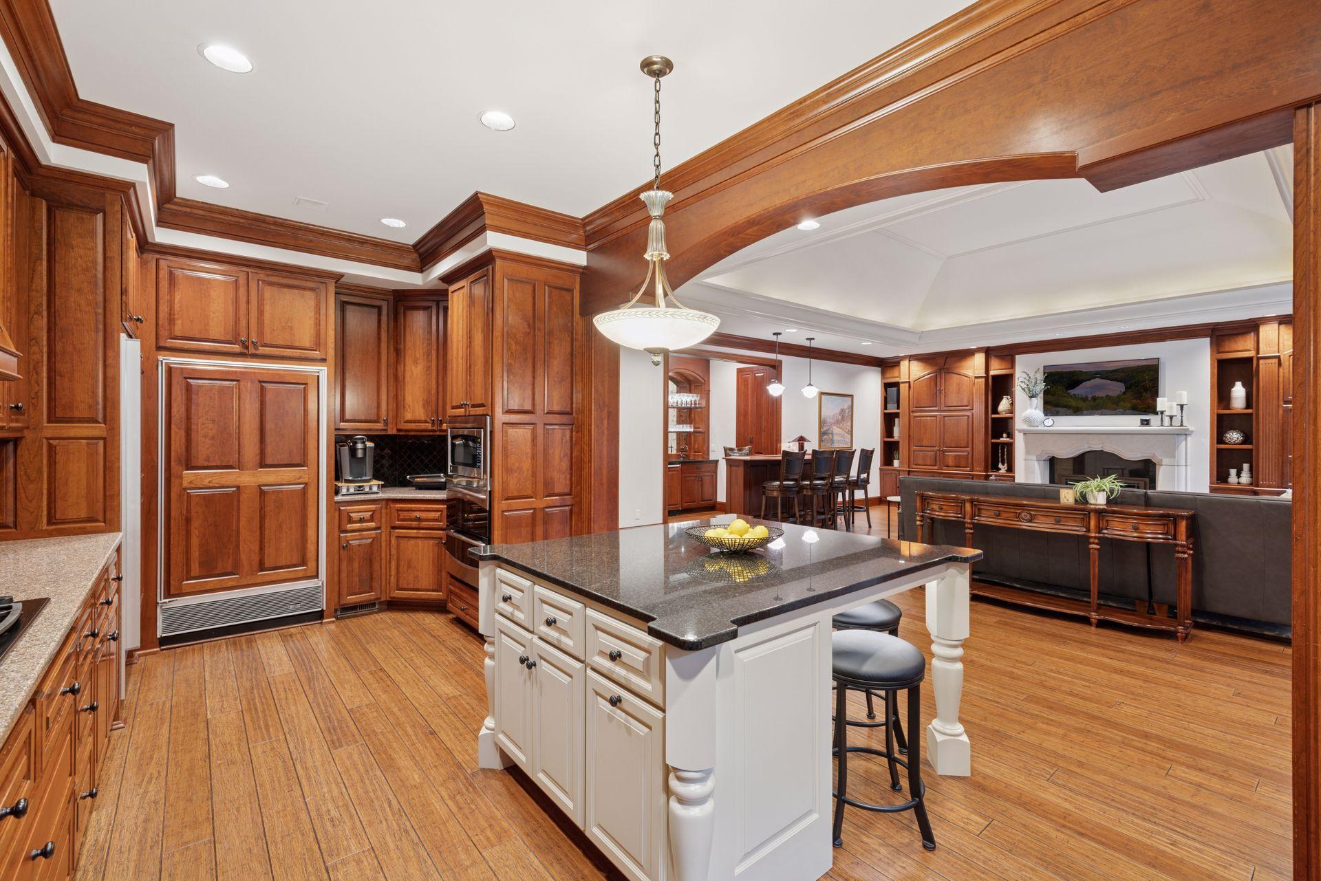 Kitchen looking into family room