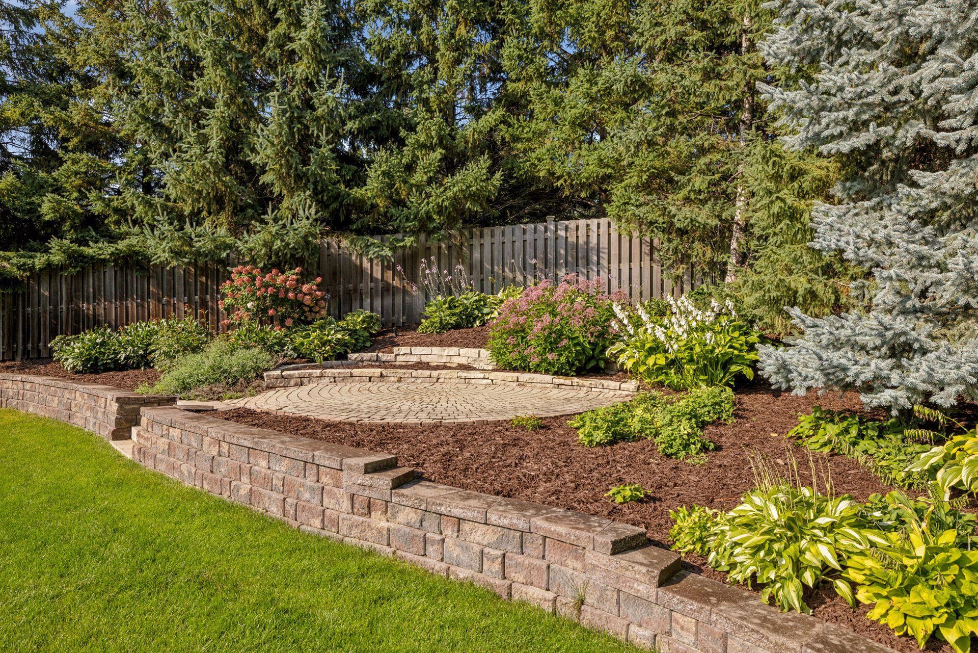 Back yard fire pit patio