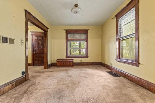 Living Room complete with leaded glass window