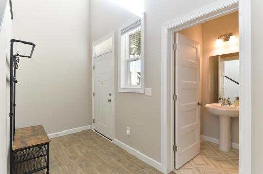 Conveniently located bathroom right off the main level foyer.