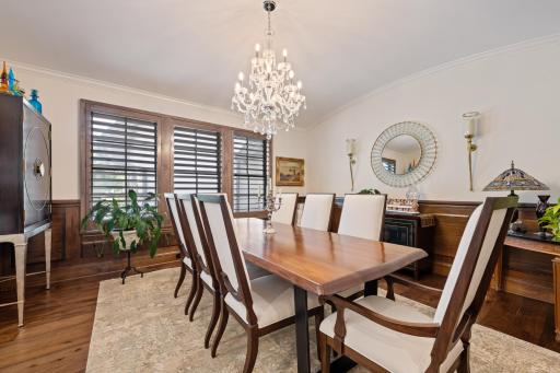 Large formal dining room to the right of the front door