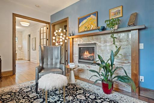 The formal office leads into the main floor owners suite or back around to the formal living room