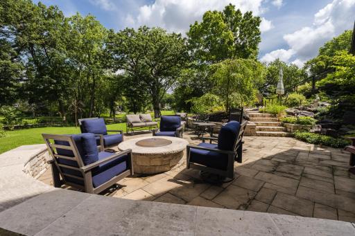 Off of the walkout basement is the built in gas firepit