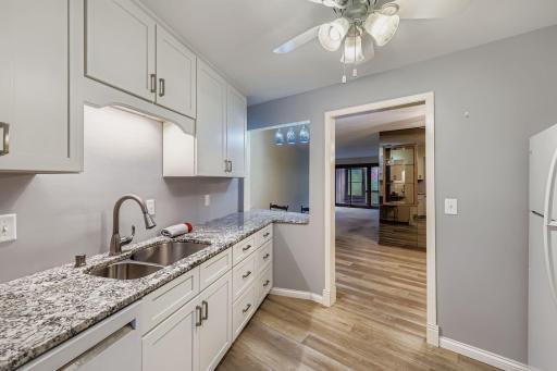 Newer kitchen fully rehabed just a few years ago with NEW walls, flooring, appliances, cabinets and granite countertops.