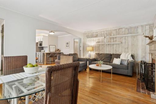 Open main level living floor plan makes it easy to navigate throughout the home.