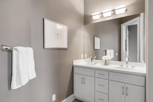 Jack and Jill bathroom with it's own dual vanity