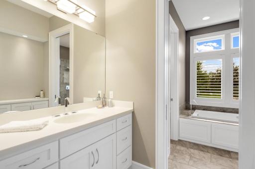A separate private vanity area for the other bedroom