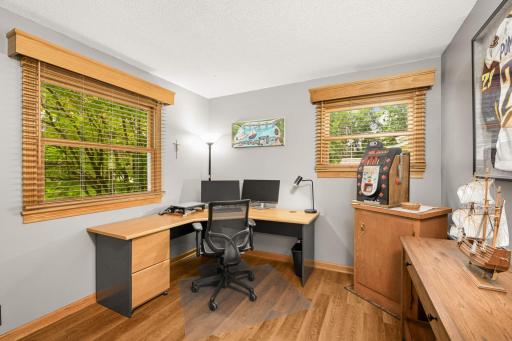 Versatile main-floor bedroom, perfect for use as an office or guest room