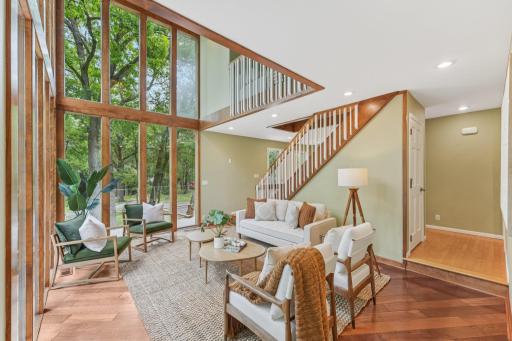 Living area that leads into the formal dining room