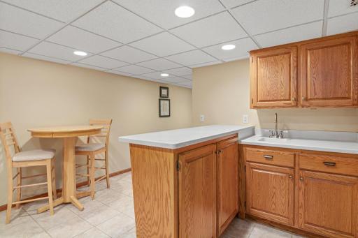 Heated Tile floors in the Basement bar area