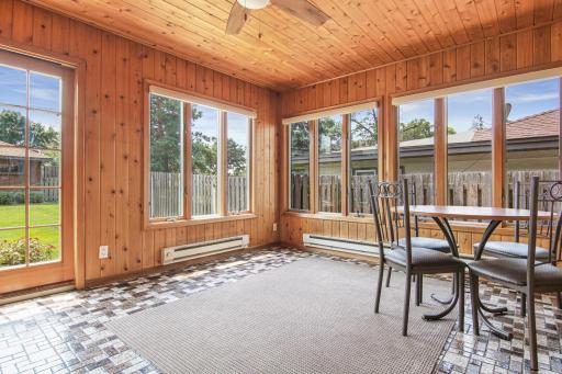 Large sunroom addition with its own electric heat and Anderson windows